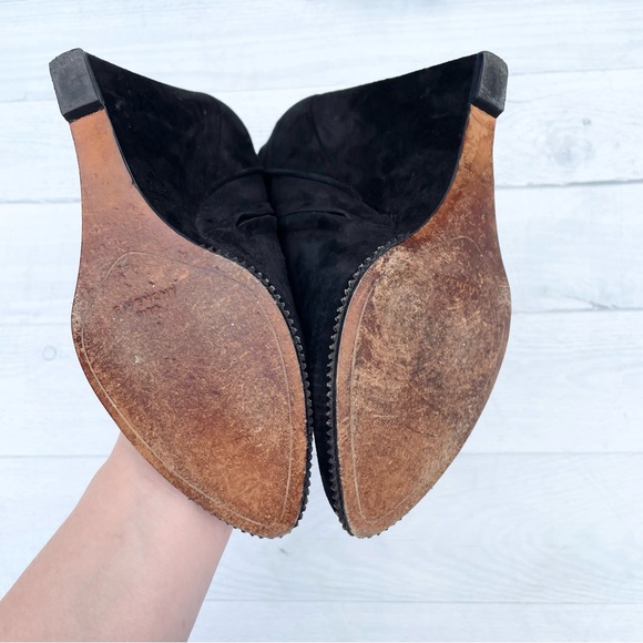 Givenchy Black Suede Wedge Ankle Bootie Size Unknown. See measurements below. - Picture 11 of 15